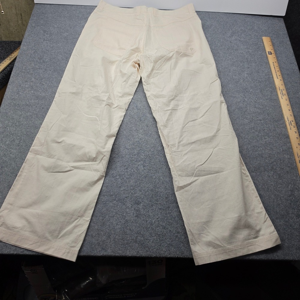Vintage QuikSilver  Ripstop Cotton Wide Leg Pants Cream Grid Pattern Pants 34x31